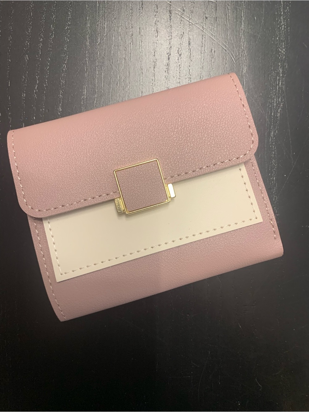 Pink and Cream Compact Women's Wallet
